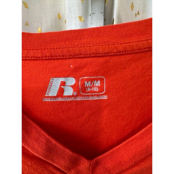 University Of Miami Women's Russell 100% Cotton V Neck Short Sleeve T-shirt M - Picture 5 of 5